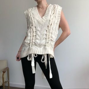Zara Oversized Knit V Neck Vest
